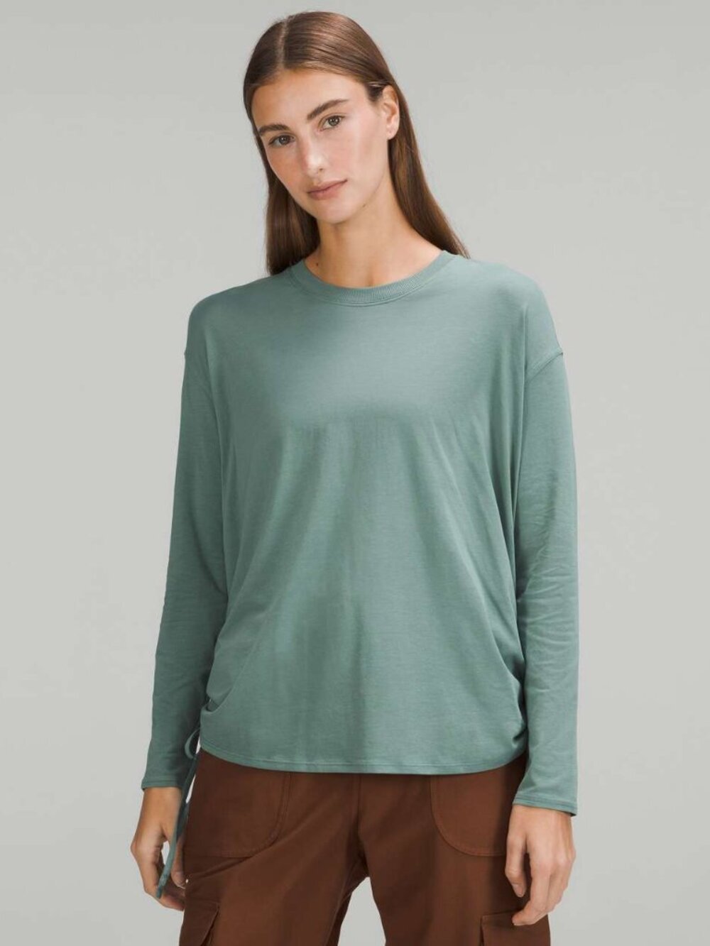Lululemon Pima Cotton Side-Cinch Long Sleeve Shirt - 12 Tidewater Teal